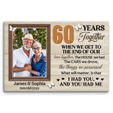 Custom Canvas Prints, 60th Anniversary Gift, Wedding Anniversary, Custom Photo Gifts For Couples, When We Get To The End Of Our Lives Together